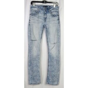 Buckle BKE JAKE Straight Leg Light Wash Distressed Denim Jeans Men's 31 X 34